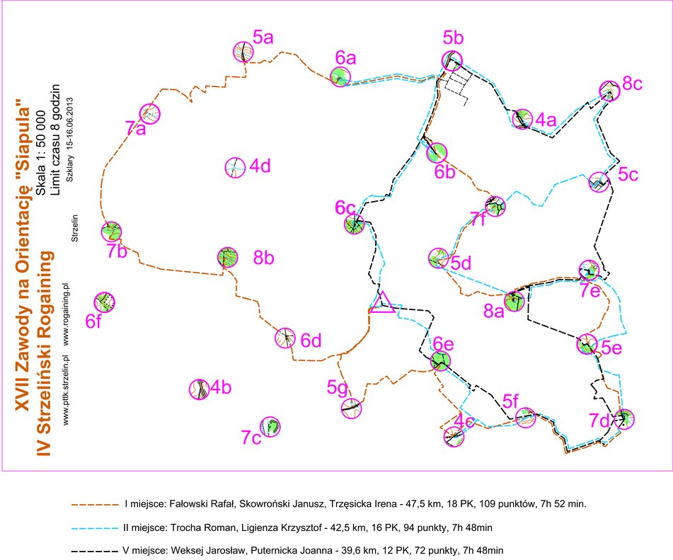Zawody na Orientacj� 'Siapula' - rogaining - Strzelin